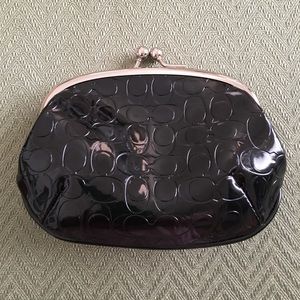 NWT Coach Coin Purse Black Patent Leather
